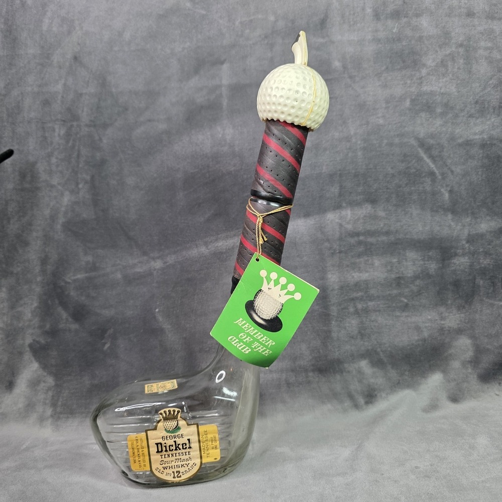 George Dickel Tennessee Whisky No. 12 Golf Club and Ball Decanter  with Tag